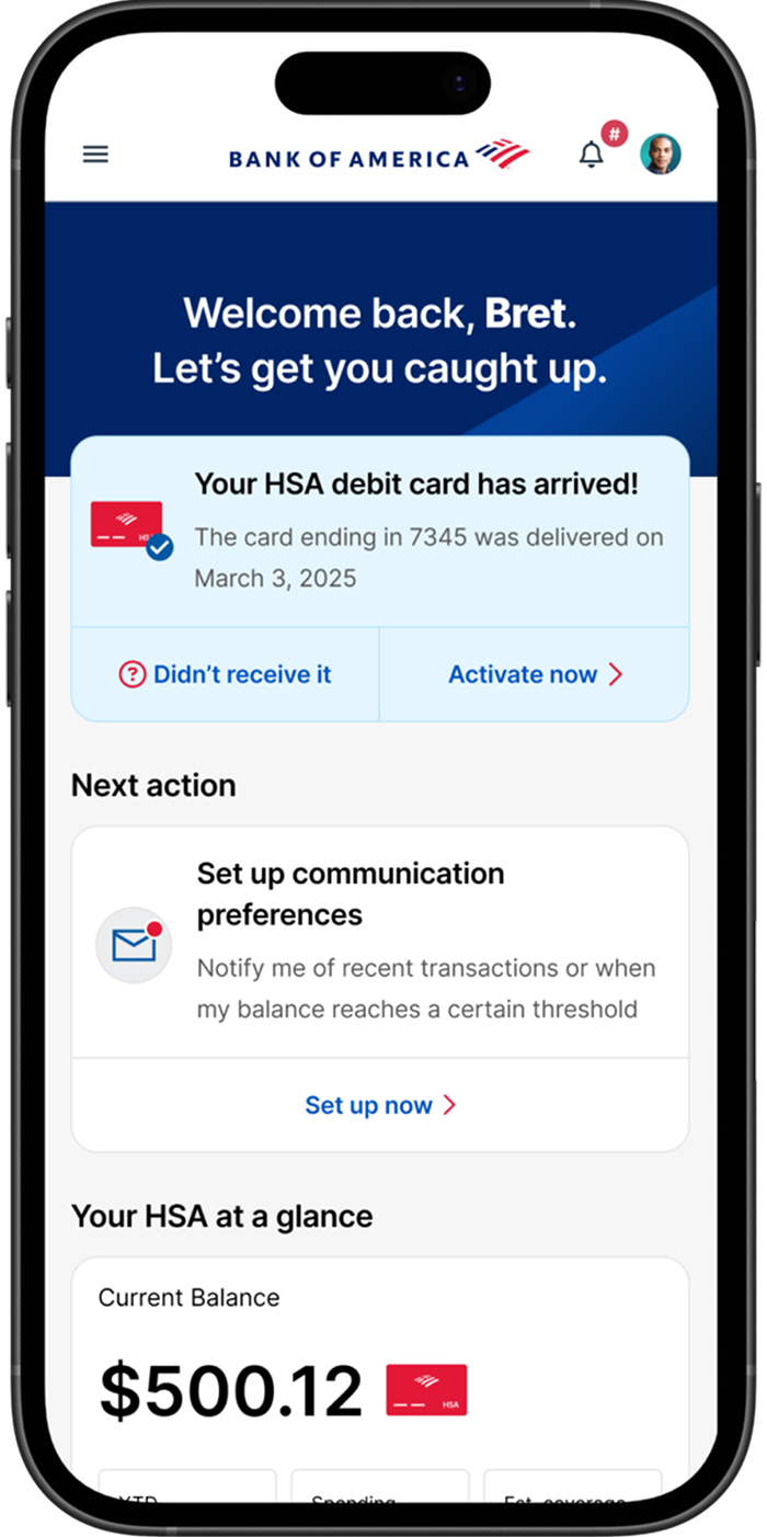 CDH mobile, Welcome back, card arrived